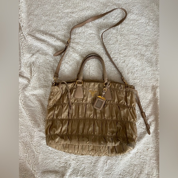 PRADA Tessuto Nylon and Leather Tote Bag - Picture 1 of 8